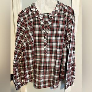 Talbots holiday plaid tunic sz L